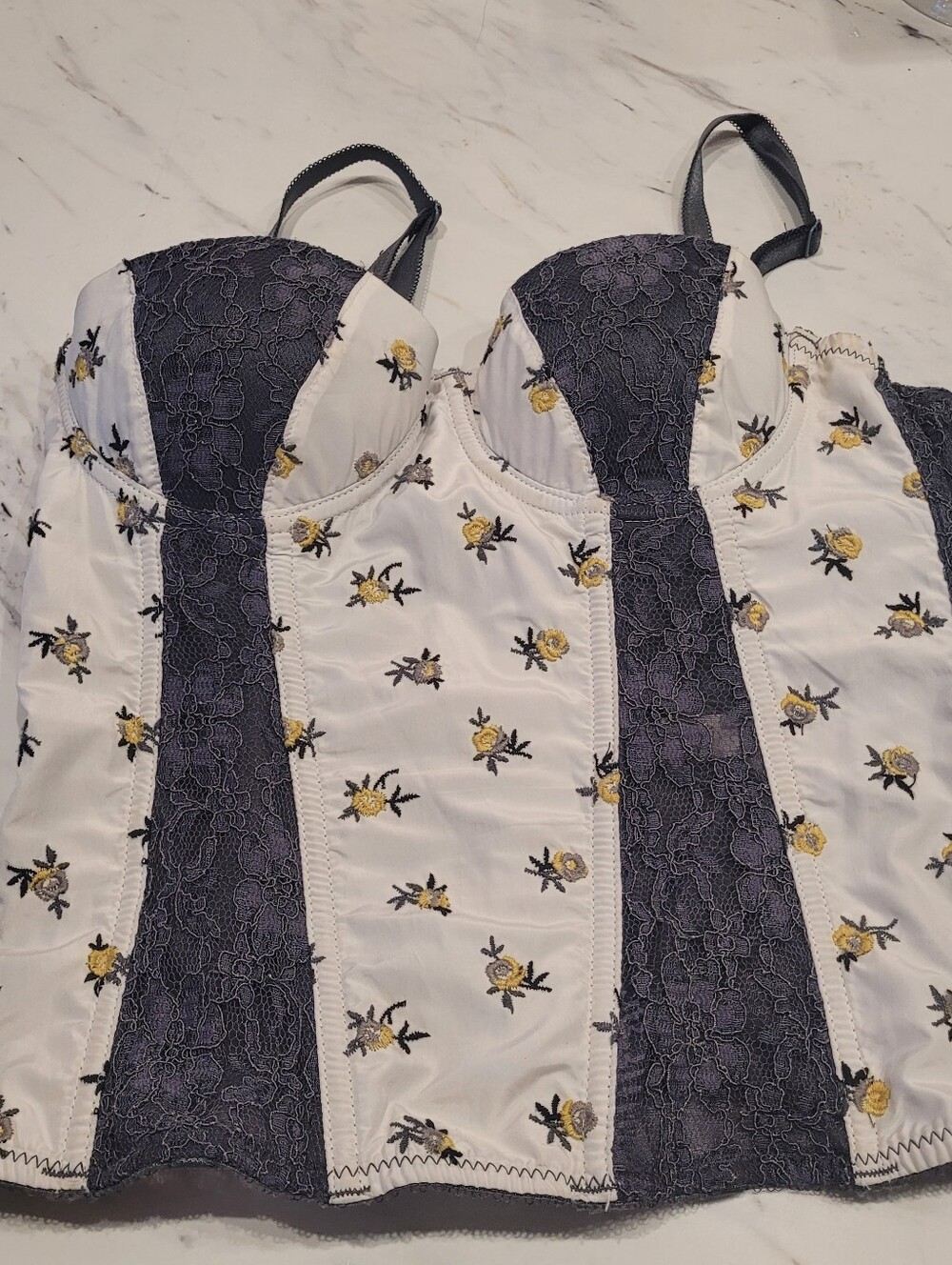 Blush Floral Embroidered Lace Bustier Corset Top – Size S/P
